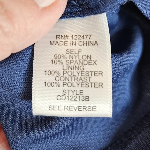 NSR Womens Provance Blue Navy Lace Mini Dress Sz S Adj. Straps Stretch flare - Picture 8 of 13